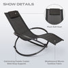 Rocking Lounger Chair Zero Gravity Rocker Outdoor Patio Garden Recliner Black