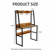 Ladder Office Computer Desk with Shelves Small Workstation PC Writing Table Wood
