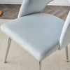 Dining Chair Set of 4 Velvet Upholstered Padded Seat Metal Legs Side Chairs Grey