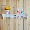 Heart Shaped Floating Wall Shelf Bookshelf Display Storage With Coat Hooks Set