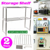 2 Tier Microwave Oven Rack Holder Kitchen Tools Storage Stand Shelf Organiser