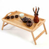 Bamboo Wooden Bed Tray With Folding Legs Serving Breakfast Lap Tray Table Mate