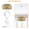 Bamboo Pendant Light Chandelier Fixture Droplight for Room Ornament Decor UK