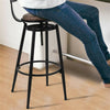 Industrial Tall Bar Stools High Seat Comfort with Backrest Rustic Brown & Black