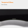 VonHaus Black Curved Glass Monitor Mount Riser Computer Screen Small TV Stand