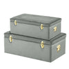 Set of 2 Large Storage Trunks Box Chest Living Bedroom Organizer Solution Bench
