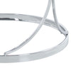 Round Coffee Table Sofa Side Table Clear Glass Top with Chrome Base Living Room