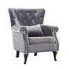 Button Velvet High Back Armchair Winged Chair Occasional Retro Sofa Seat Bedroom