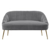 Modern 2 Seater Sofa Armchair Loveseat Scalloped Accent Couch Settee Metal Frame