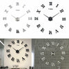3D DIY Extra Large Roman Numerals Luxury Mirror Wall Sticker Clock Home Decor UK