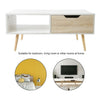 Modern Coffee Table Scandinavian Style Open Shelf & Drawer Living Room 100 cm