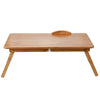 Wooden Laptop Table Stand Folding Desk Bed Computer Adjustable Height Sofa Tray