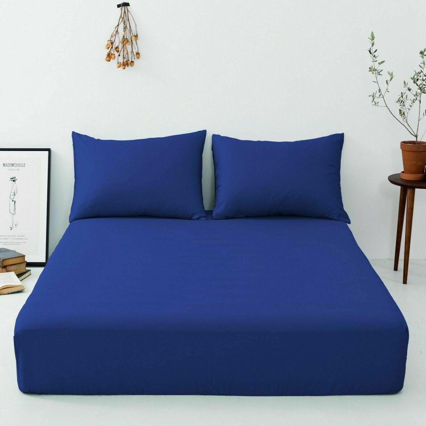 Full 25cm Fitted Sheet Bed Sheets 100% Poly Cotton Single Double King King Size