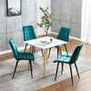 Modern 2x Velvet Dining Chairs Kitchen Dinning Room Metal Leg Padded Dark Green