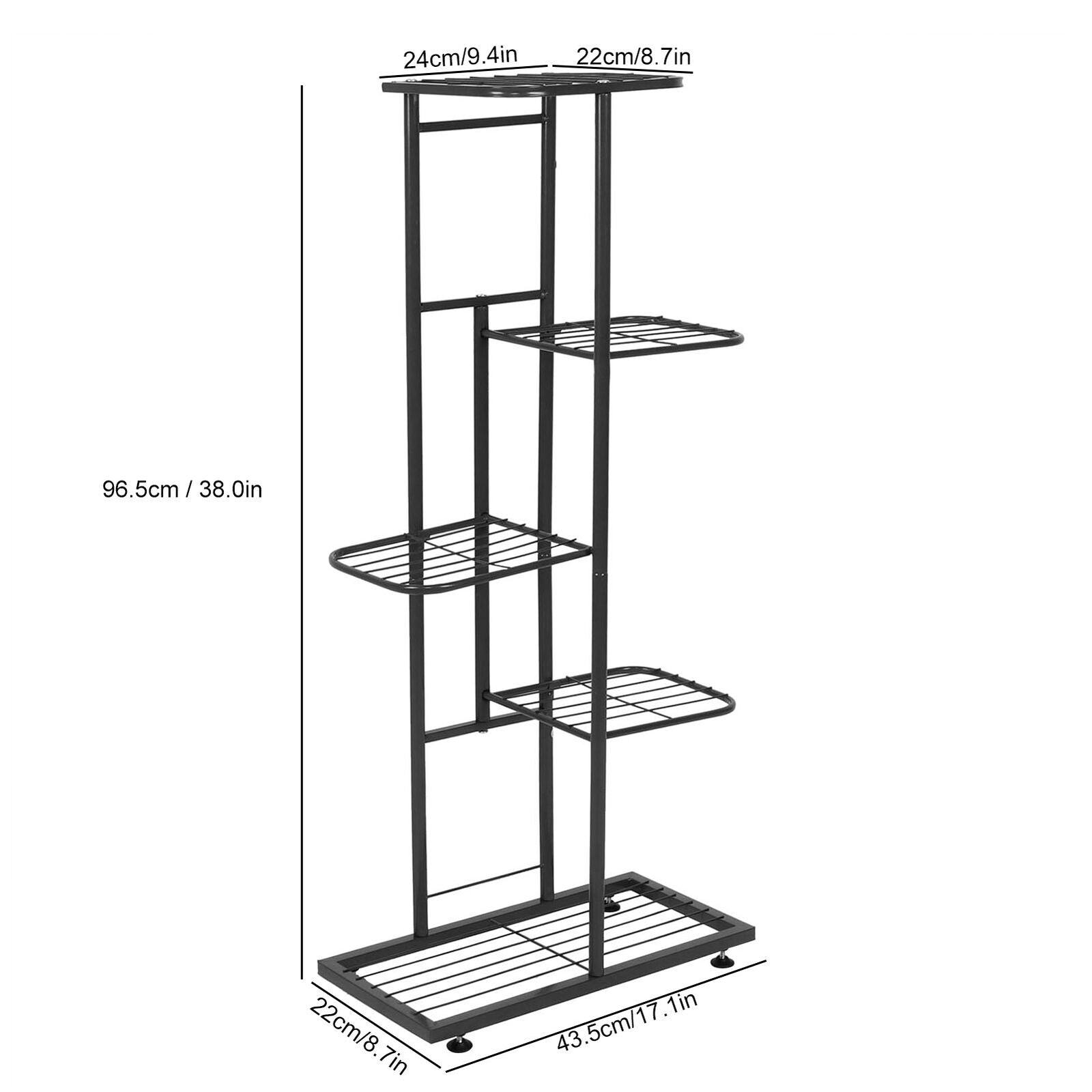 5 Tier Metal Flower Rack 6 Holder Shelf Indoor Outdoor Plant Pot Display Stand