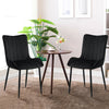 Set of 2 Velvet Dining Chairs Set Padded Seat Metal Legs Kitchen Home Furniture