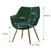 2pcs Velvet Dining Chairs Accent Upholstered Seat Tulip Back Kitchen Furniture