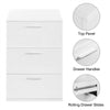 Modern Bedside Table Storage Nightstand Cabinet w/ 3 Drawers Bedroom Furniture
