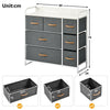 Non-woven Fabric Bedside Cabinet 7 Drawers Side Table Standing Storage Unit Whit