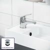 400 mm Basin Vanity Unit Compact Grey Wall Hung Bathroom Sink & Tap Set |