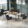 1/2/4/6pcs Grey Velvet Dining Chairs Metal Legs Office Room Reception Restaurant