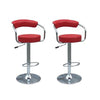 PAIR RED BROADWAY FAUX LEATHER KITCHEN BAR STOOL PUB BARSTOOLS SWIVEL PU T305