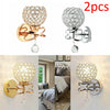 2PCS Chrome Crystal LED Wall Light Lamp Bedroom Living Room Home Decor NEW UK