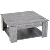 2 Tier Coffee Table Accent End Console Table Bottom Shelf Storage