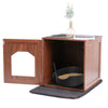 3in1 Hidden Litter Box Enclosure Cover Cat Washroom Storage Bench House w/ Mat