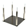 Black 2 Tiers Glass & Stainless Steel Small Display Stand Side Lamp Coffee Table