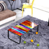 Tempered Glass Coffee Table with Metal Frame Side End Table Modern Living Room