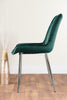 2x Pesaro Chrome Leg Modern Velvet Dining Chairs - Returned