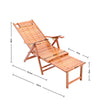 Foldable Sun Lounger Deck Chair Reclining Bamboo Wood Garden Poolside Chair Bed