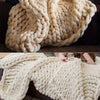 LUXURY CHUNKY CABLE KNIT HAND-WOVEN SOFA BED CHAIR BLANKET THROW