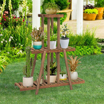 98cm Tall Indoor Plant Flower Display Stand Pot Shelf Storage Rack 9 Pots Holder