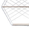 Hexagon Metal Wire Wood Wall Shelf Modern Loft Dorm Double-Layer Storage Shelf