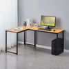 L-shaped Corner Computer Desk Office Workstation Metal Leg Home Table&Stand MDF