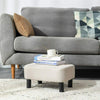 Linen Fabric Padded Stool Bench Footstool Pouffe Ottoman Living Bedroom Footrest