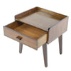 Bamboo Bedside Table With Small Drawers Night Stand Cabinet Storage Furniture
