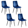 4 Pcs Blue Velvet Dining Chairs Accent Chairs Padded Seat Kitchen Dining Room BN