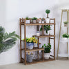 Anti-drop Sturdy Plant Stand Wood Flower Rack Indoor Garden Corner Display Shelf