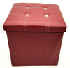 storage box Foldable ottoman heavy duty faux leather Pouffe foot stool toy box