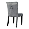 Grey Dining Chair Velvet Button Dining Room Chairs Pull Ring Knocker Nailheads