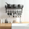 Wall Mount Kitchen Utensils Hanging Shelf Rack Pot Pan Storage Holder#