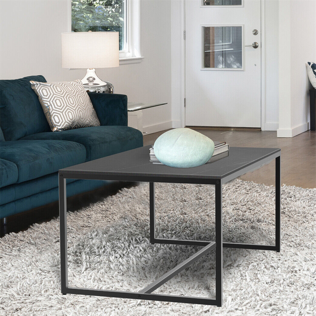 Modern Rectangular Marble Coffee Table Sofa Side End Table Living Room Furniture