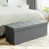 Folding Storage Ottoman Bench Tufted Faux Leather Toy Box Foot Stool Bench Seat