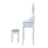 Large Dressing Table Chic Stool Mirror Set Drawers Vanity