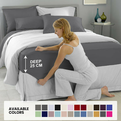 Extra Deep Elastic Fitted Sheet Bed Sheets For Mattress Single Double King Size
