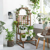 3 Tier Wooden Plant Stand with with Arch Display Lattice Trellis Climbing Shelf