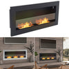 Wall Mounted/Insert Flat Glass Hanging Bio Ethanol Fireplace Biofire Fire Burner